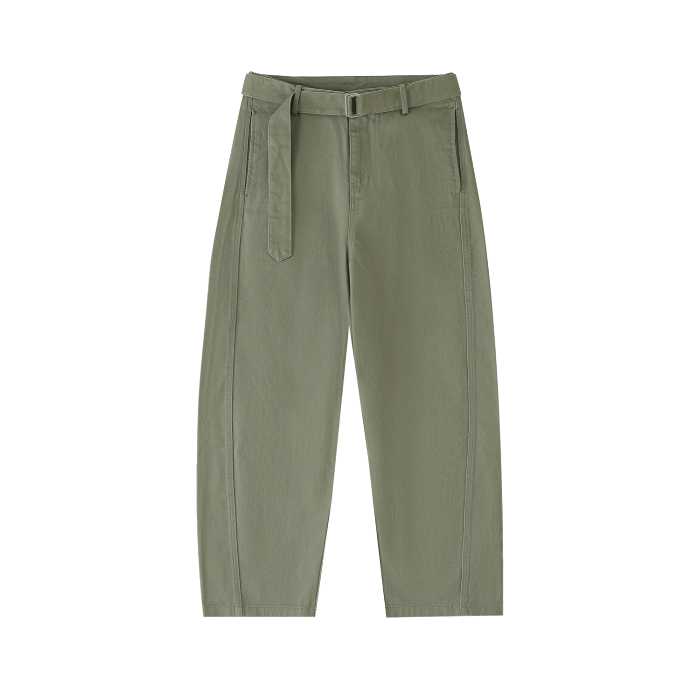 Belted Barrel Chino Pants