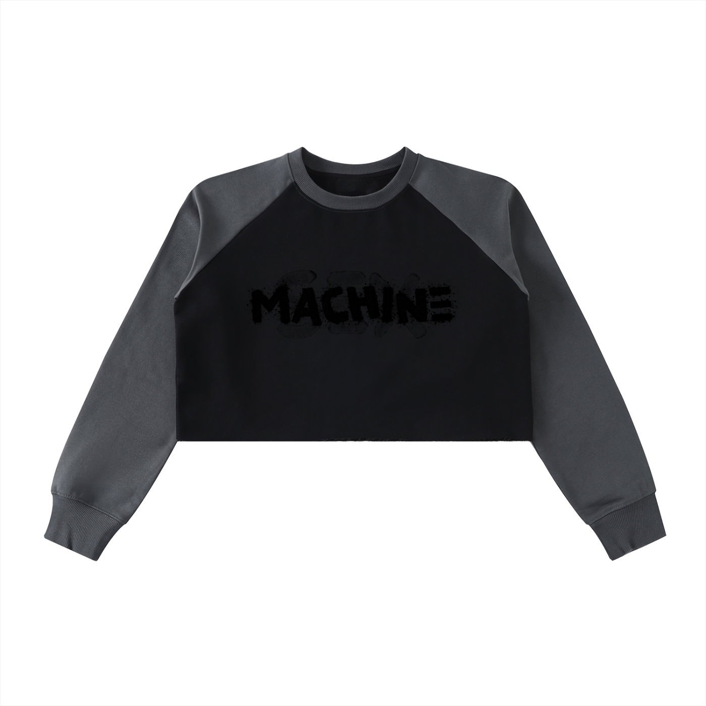 Retro Raw-Hem Crop Sweatshirt