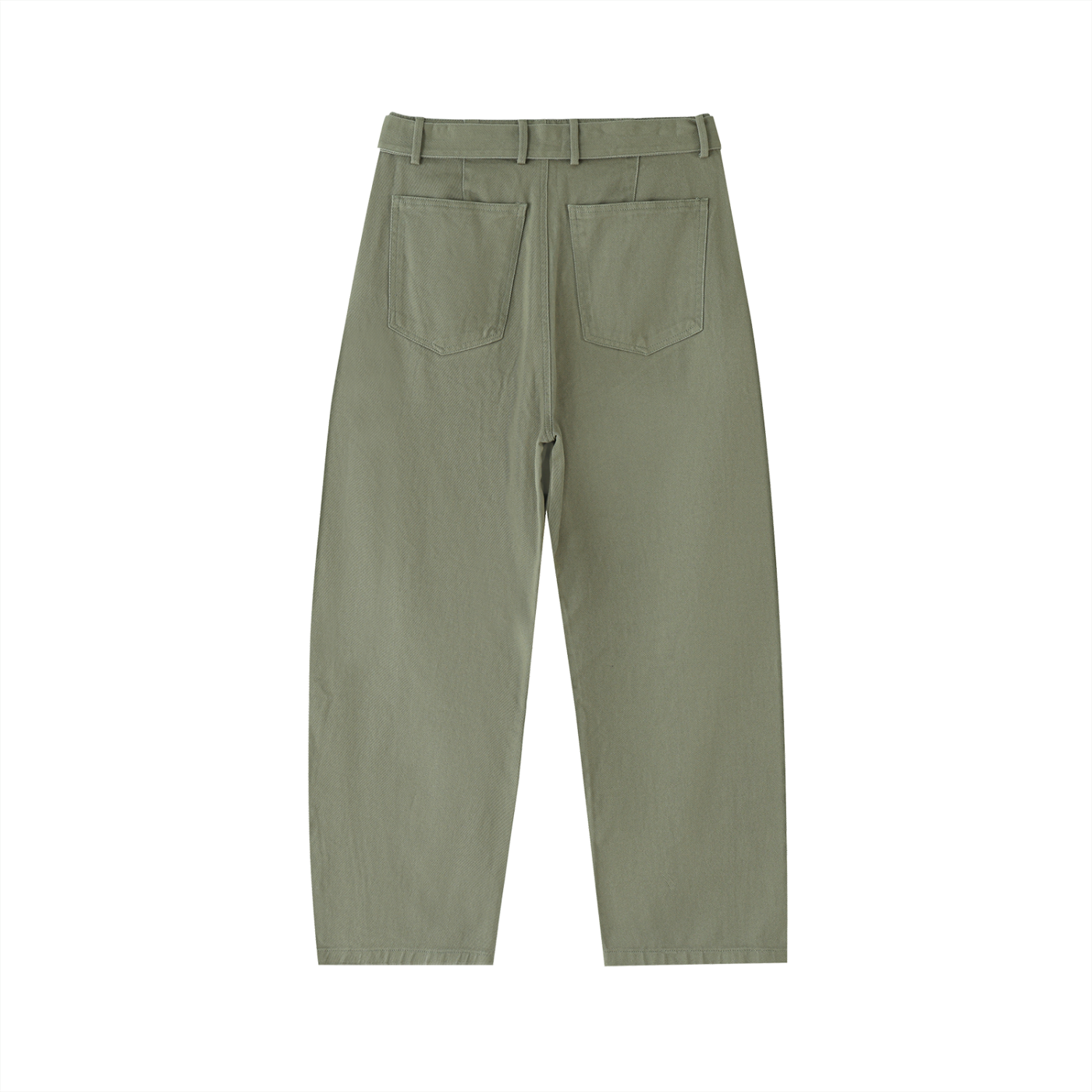 Belted Barrel Chino Pants