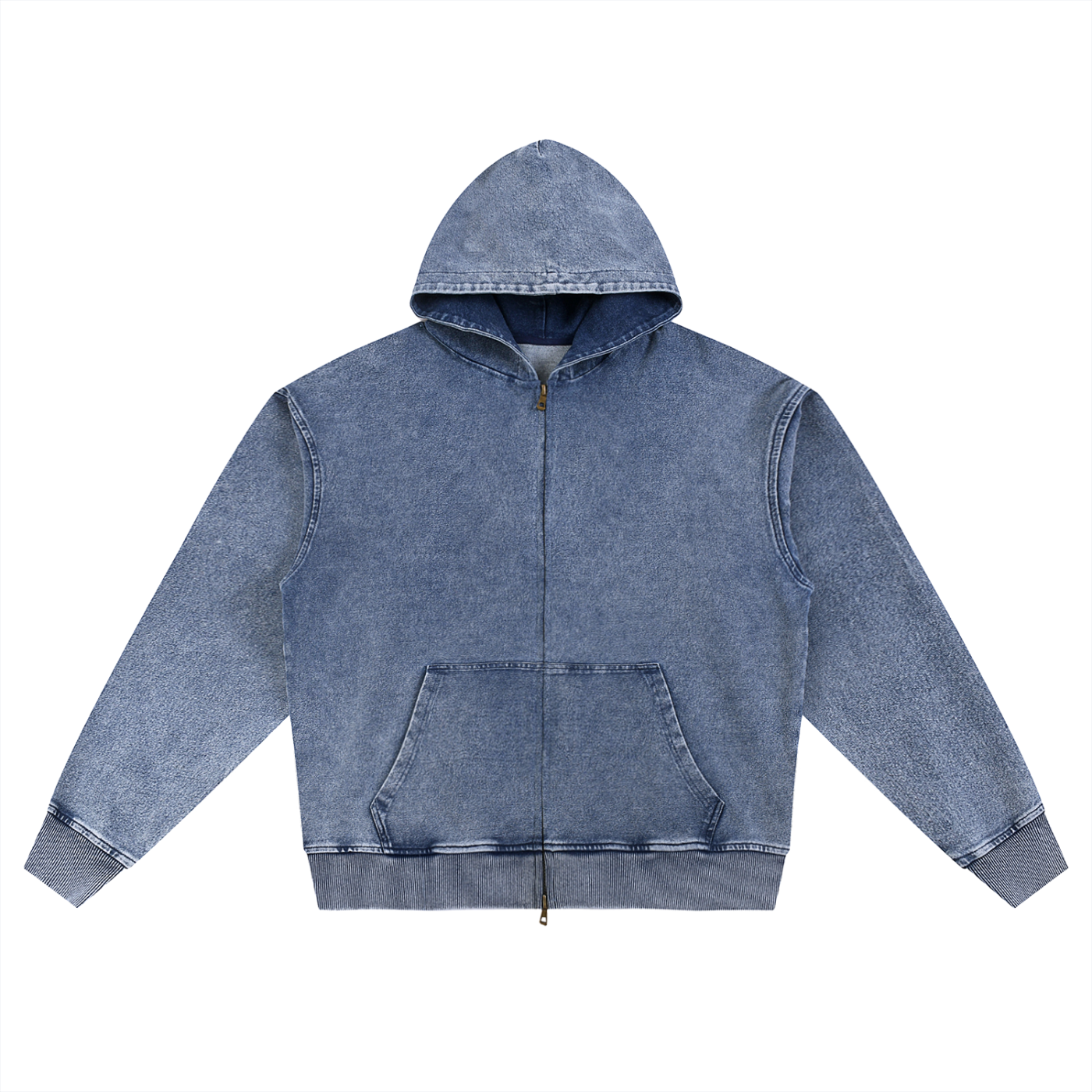 Oversized Vintage Zip-Up Hoodie