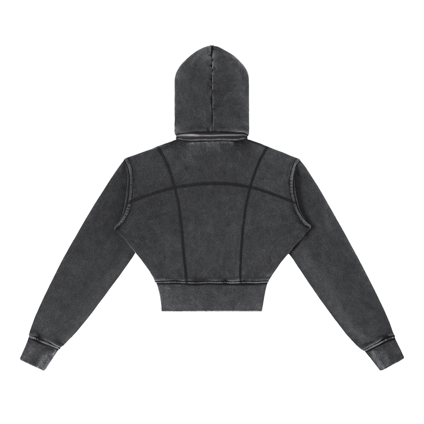 8 Vintage Cropped Zip Up Hoodie