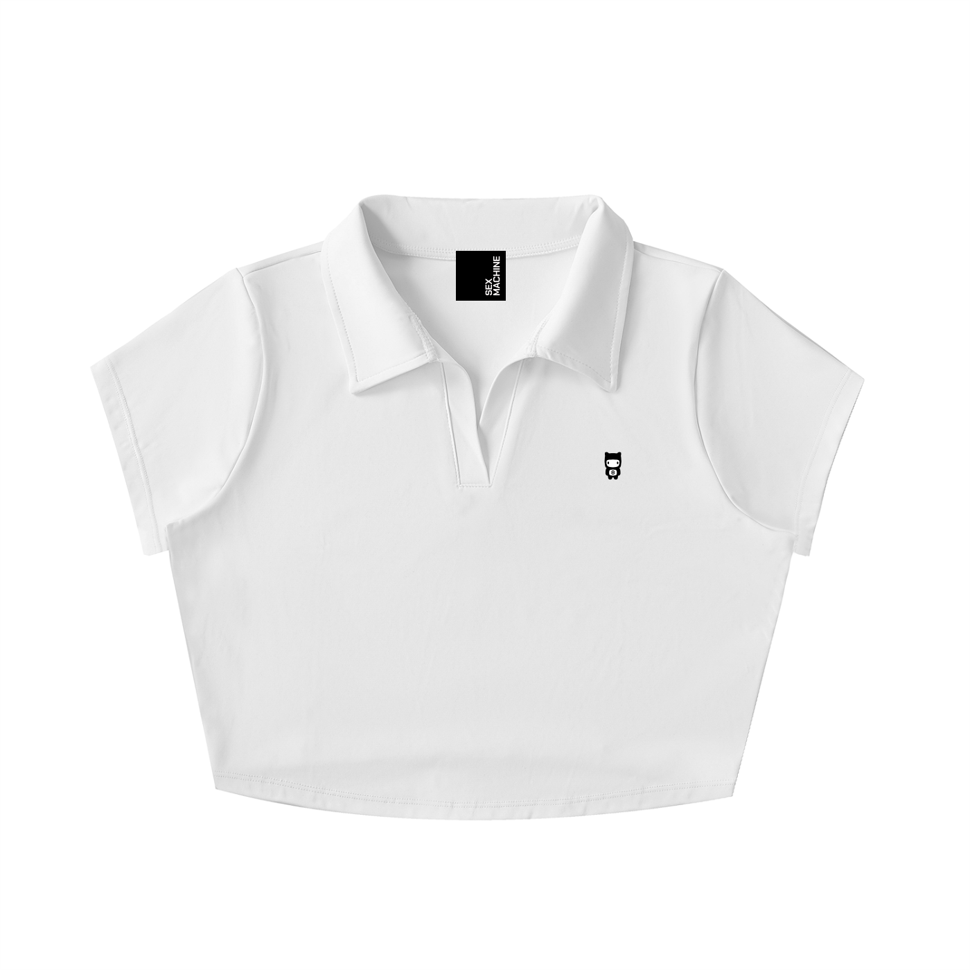 Bears V-Neck Lapel Crop Top