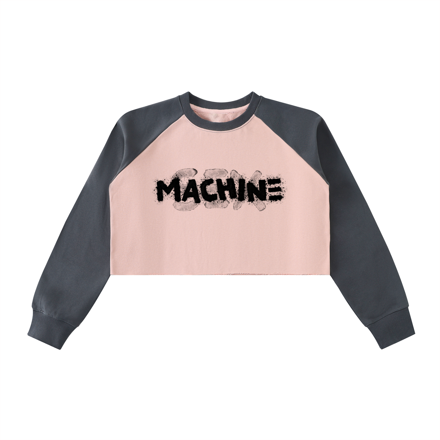 Retro Raw-Hem Crop Sweatshirt