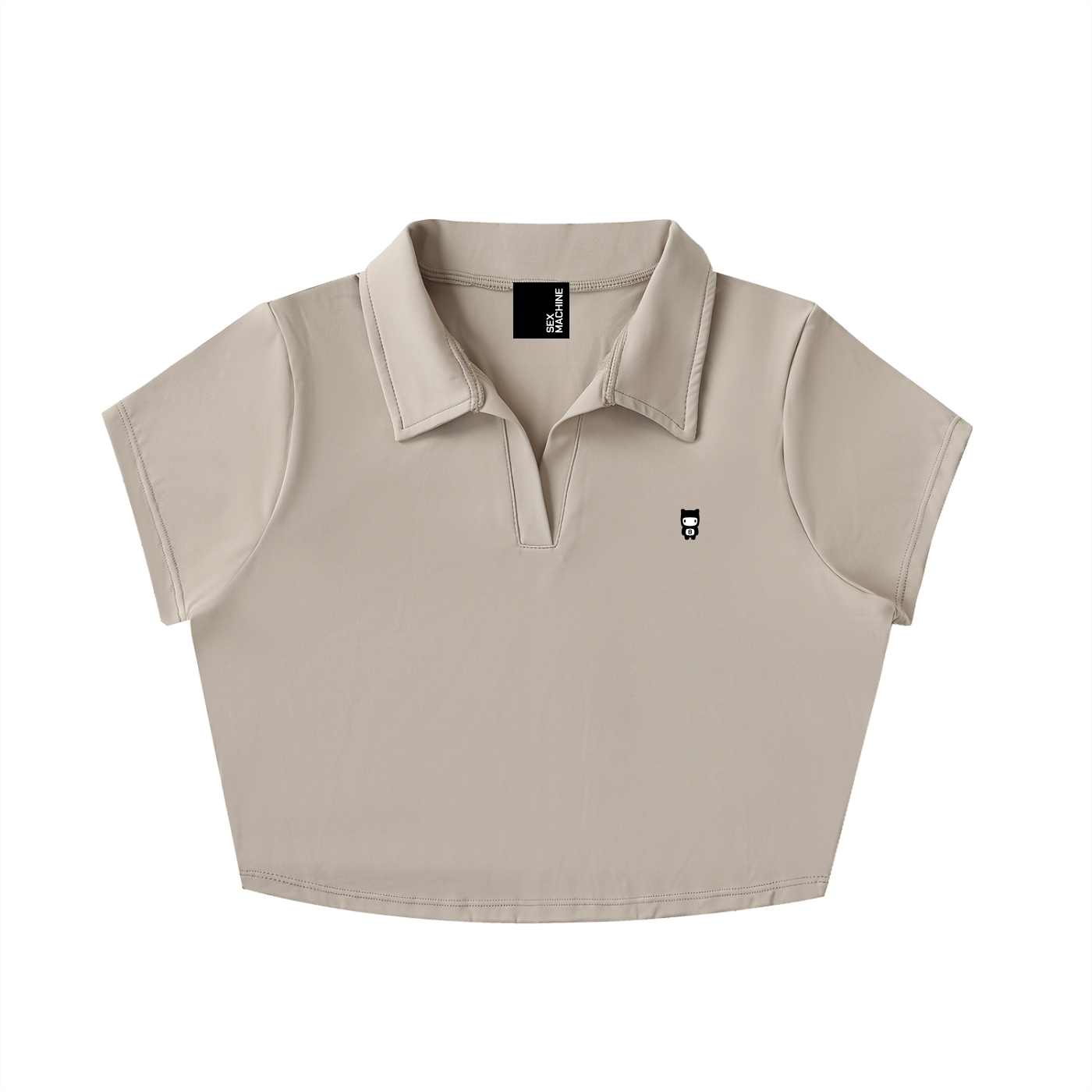 Bears V-Neck Lapel Crop Top