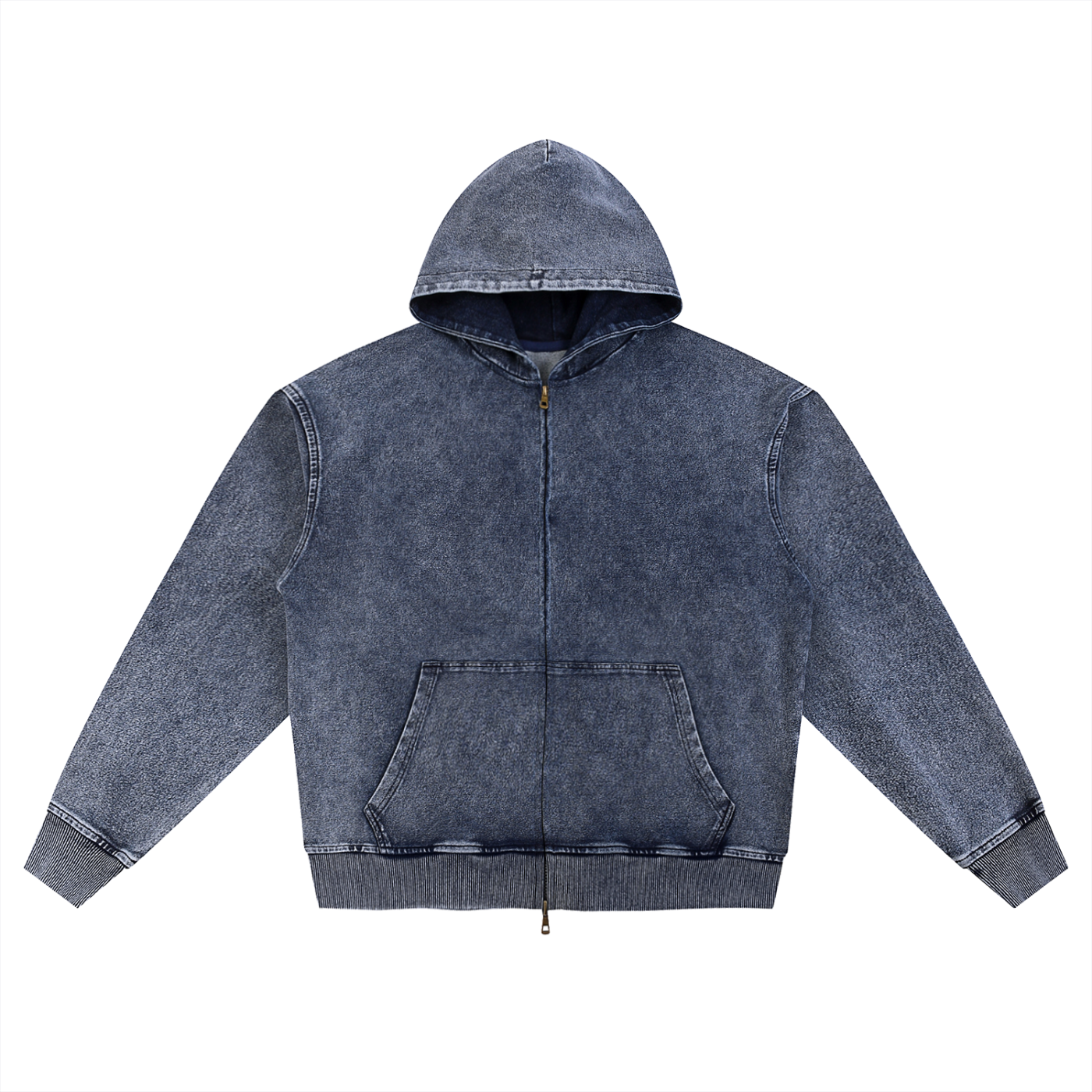 Oversized Vintage Zip-Up Hoodie