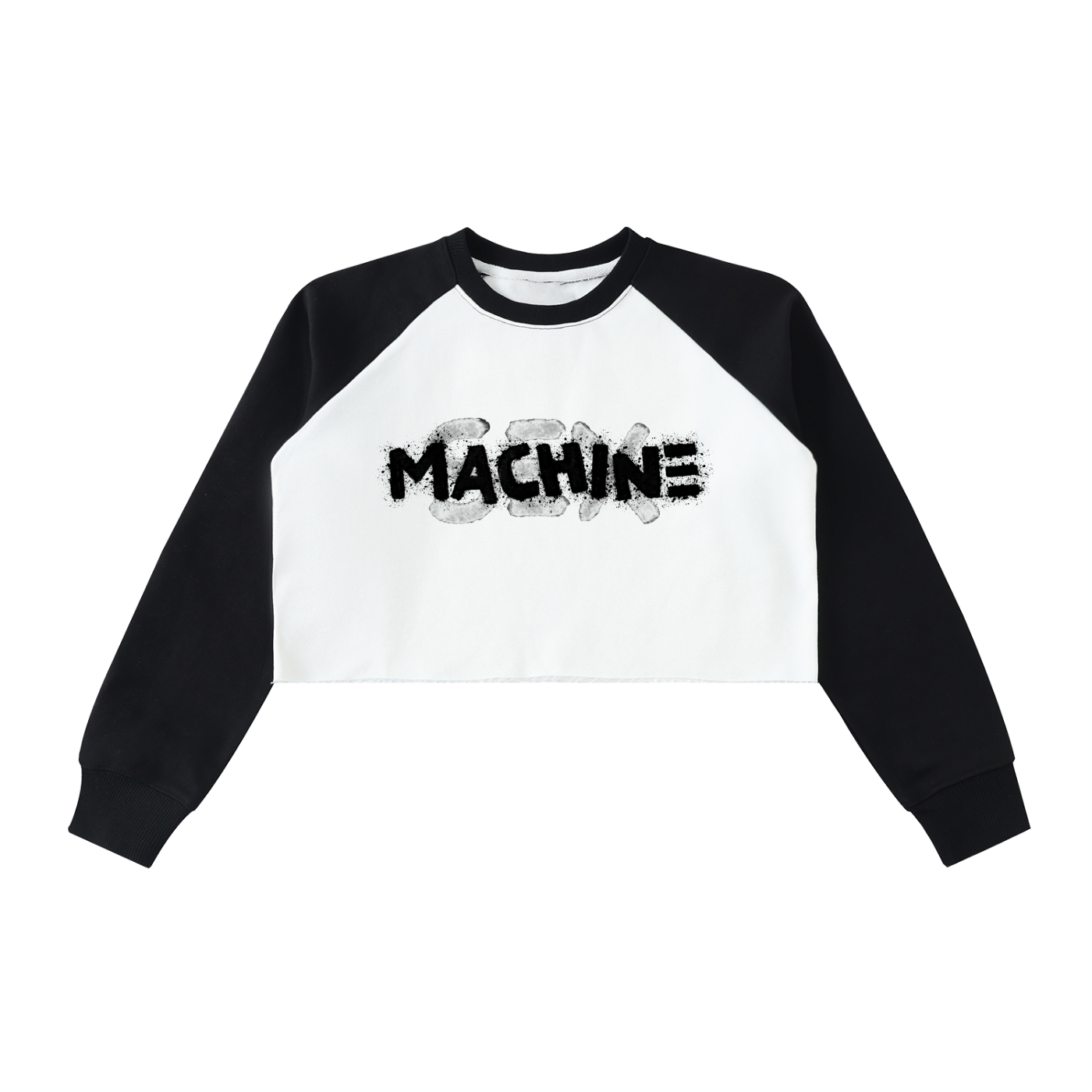 Retro Raw-Hem Crop Sweatshirt