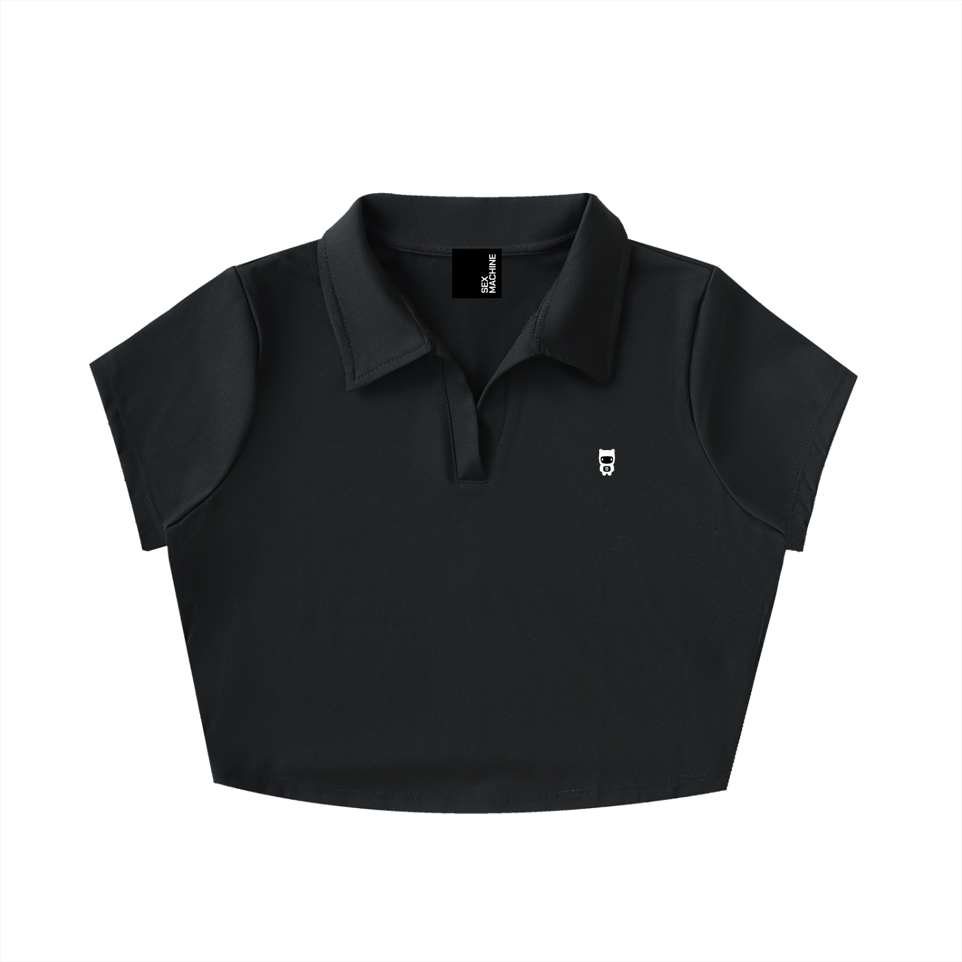 Bears V-Neck Lapel Crop Top