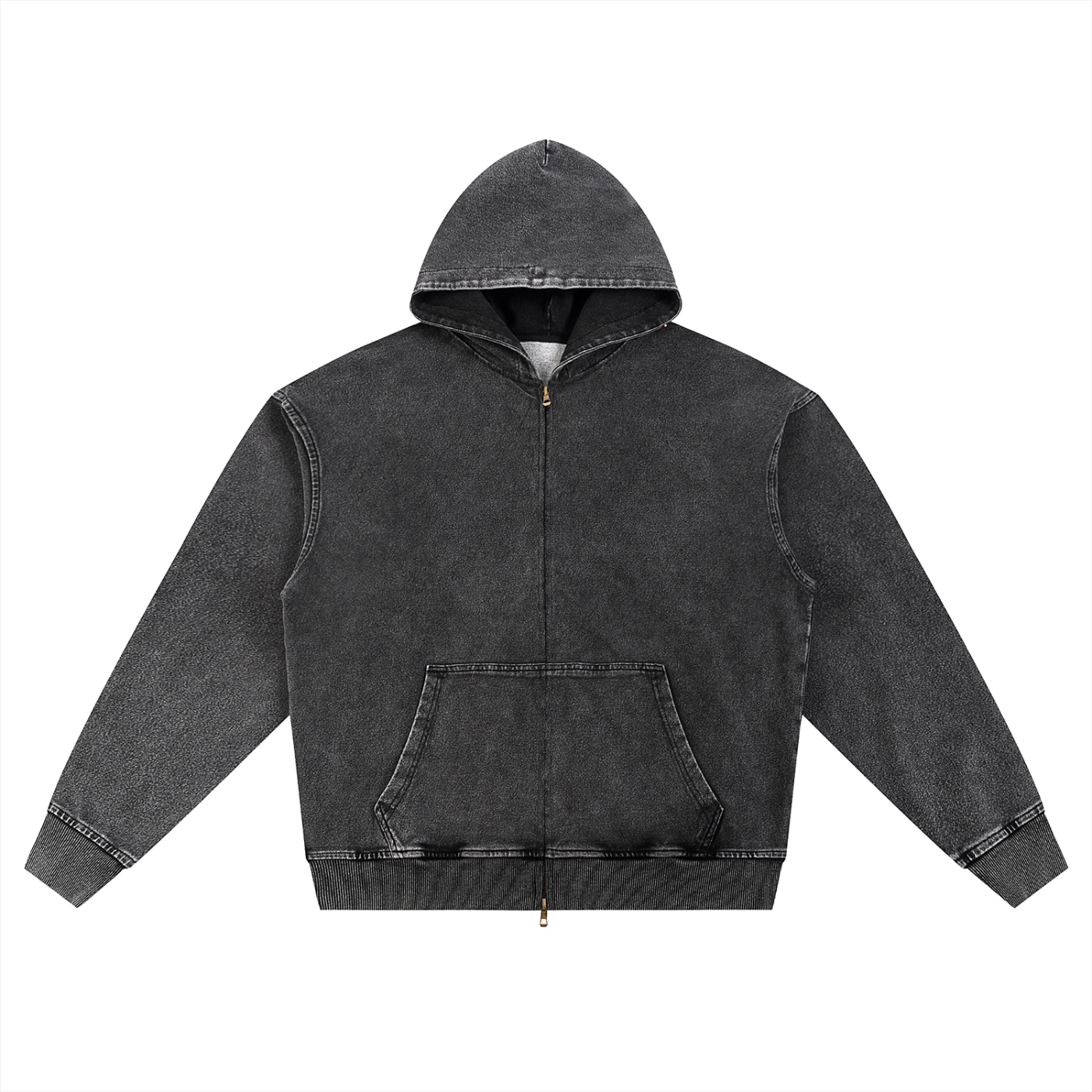 Oversized Vintage Zip-Up Hoodie