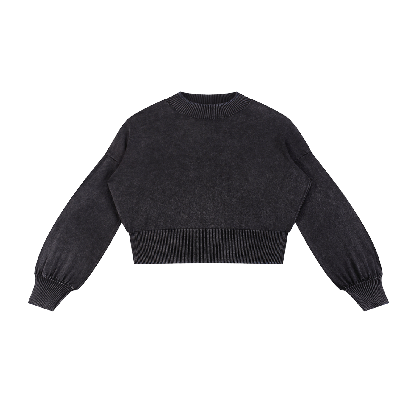 Balloon Sleeve Cropped Sweater