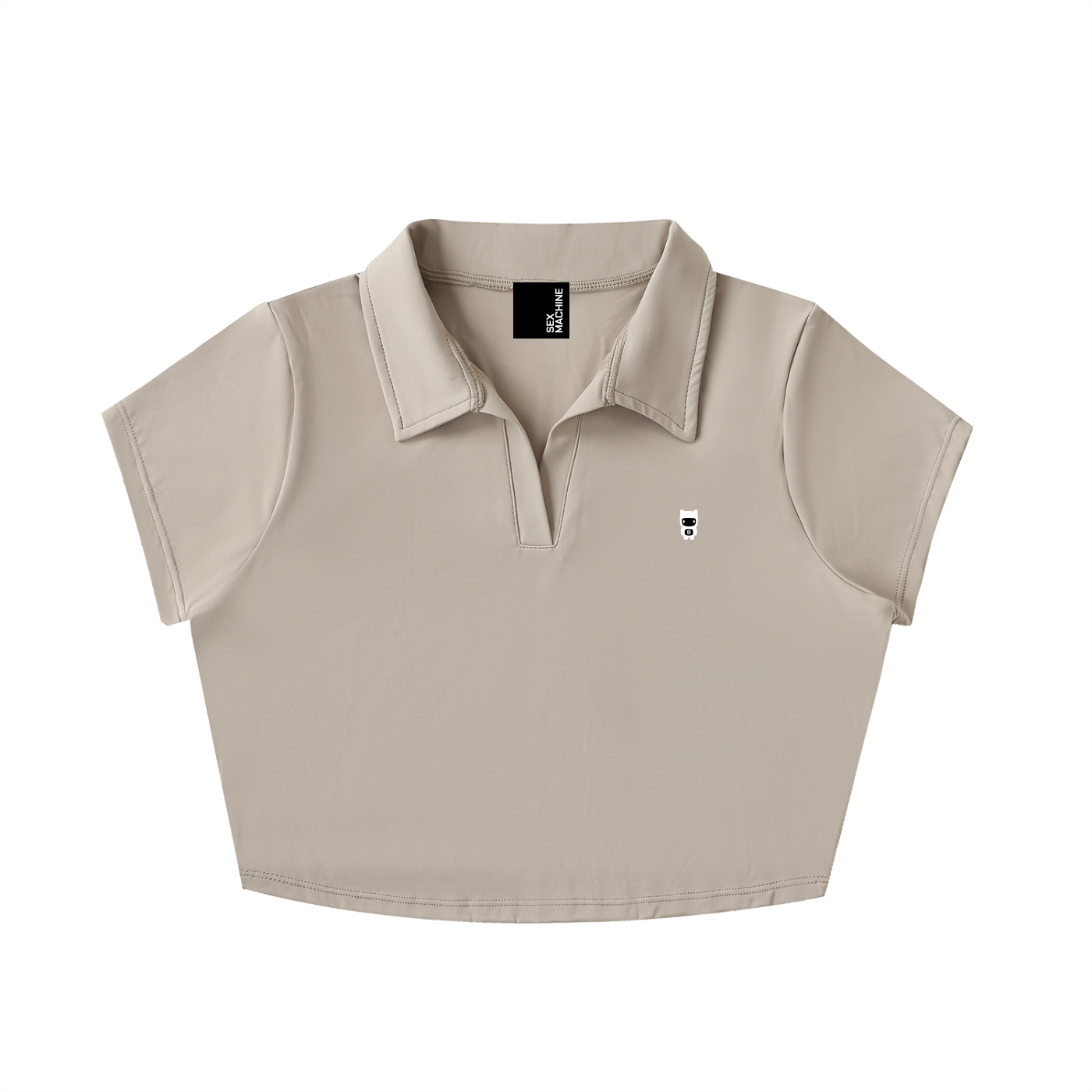 Bears V-Neck Lapel Crop Top