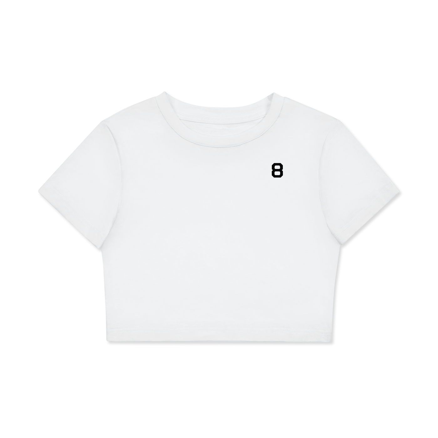 8 Fitted Crop Cotton T-Shirt