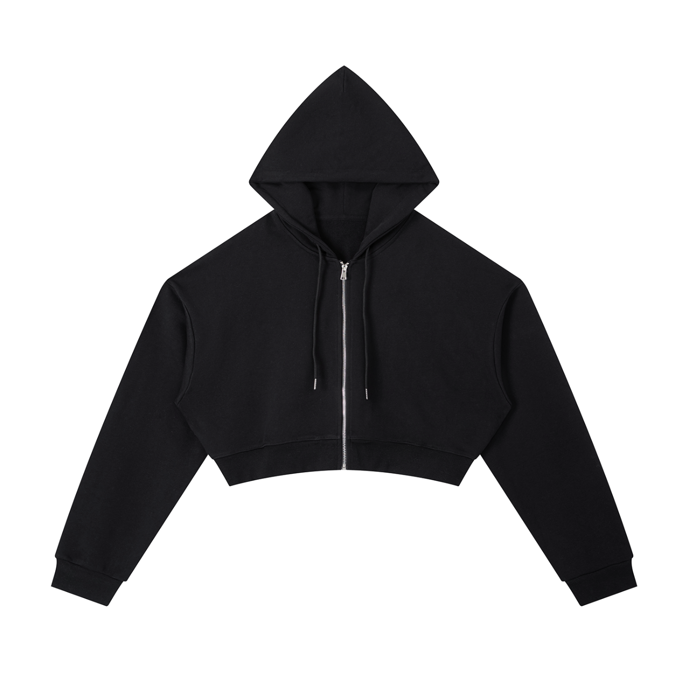 Cropped Zip-Up Hoodie