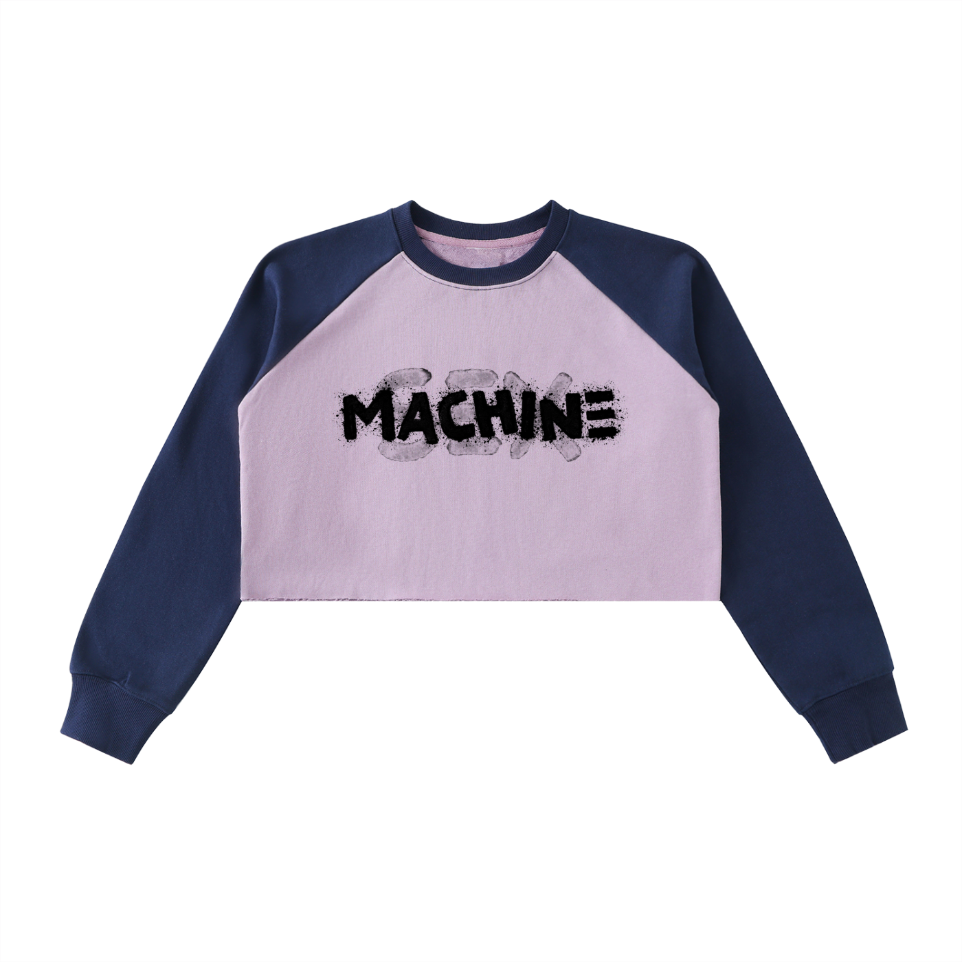 Retro Raw-Hem Crop Sweatshirt
