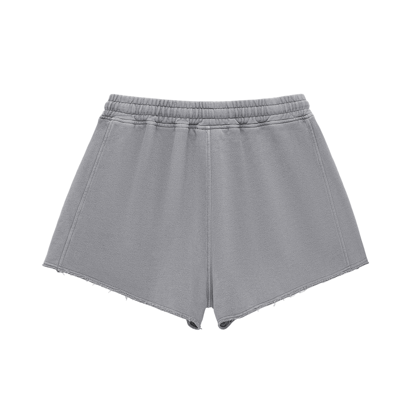 Raw Edge Washed Drawstring Shorts