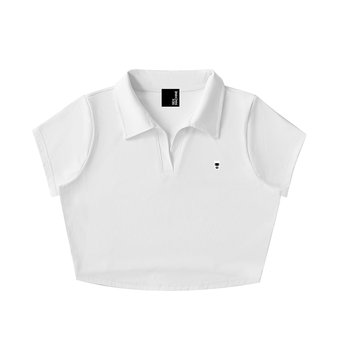 Bears V-Neck Lapel Crop Top