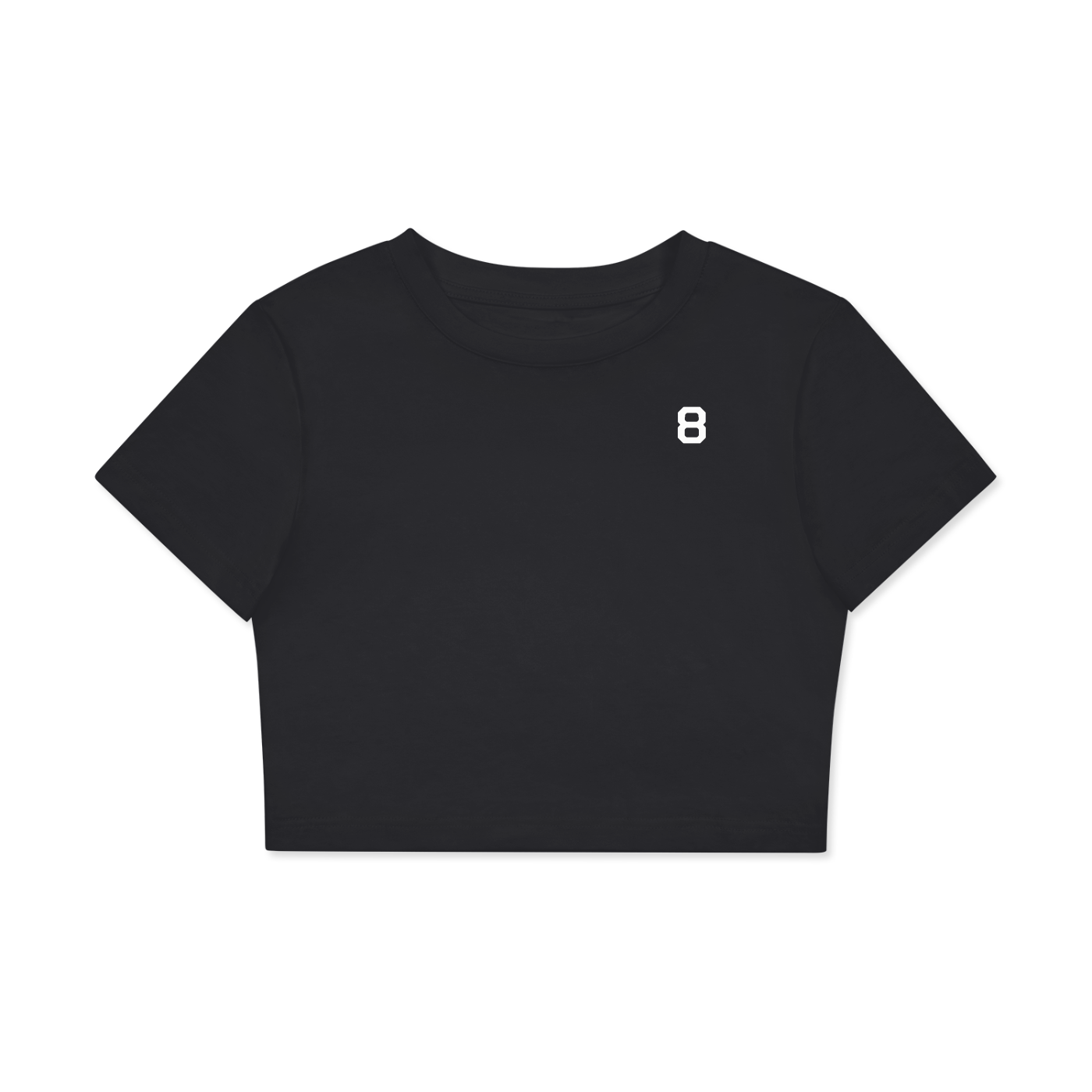 8 Fitted Crop Cotton T-Shirt